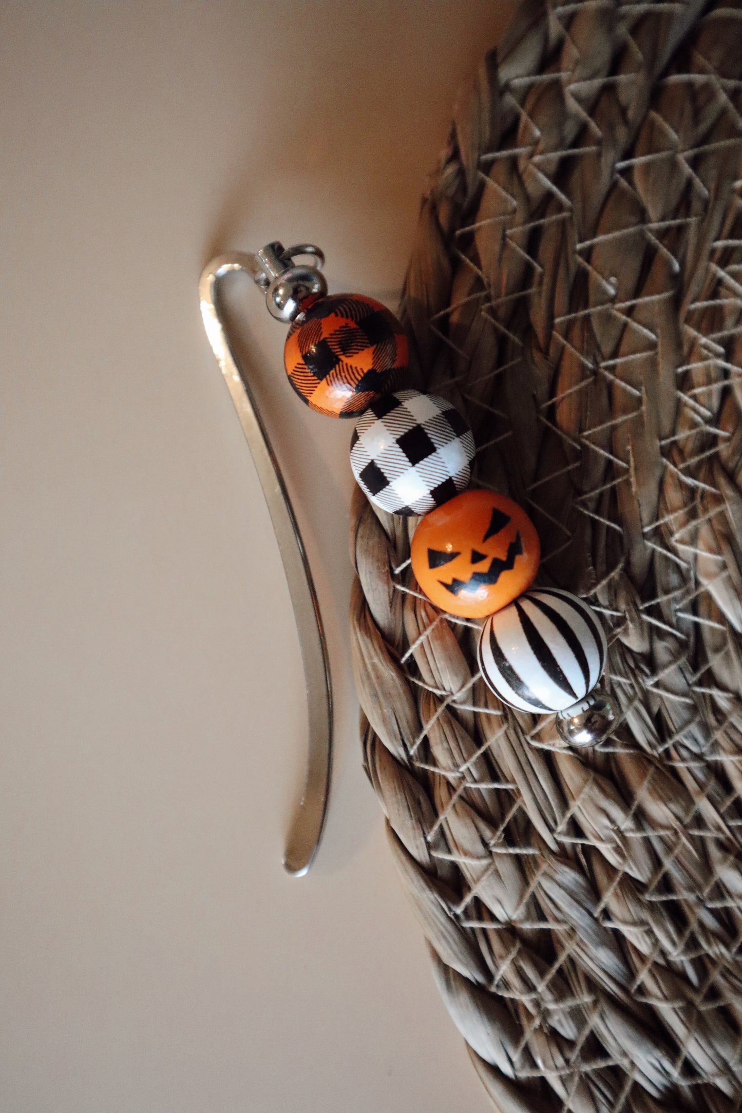 Spooky Wooden Beaded Bookmark