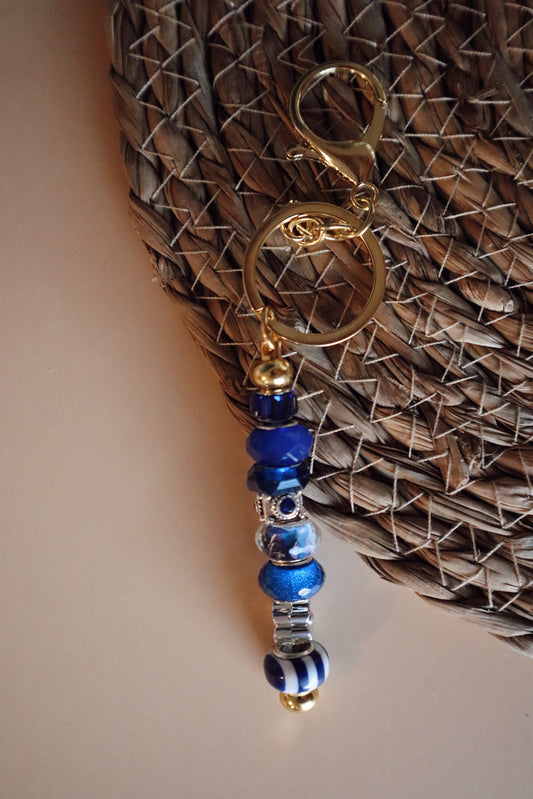 "The Blues" Beaded Keychain